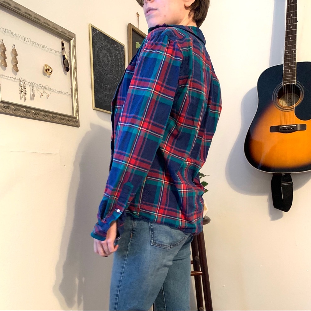 Multi-colored Plaid Button Down